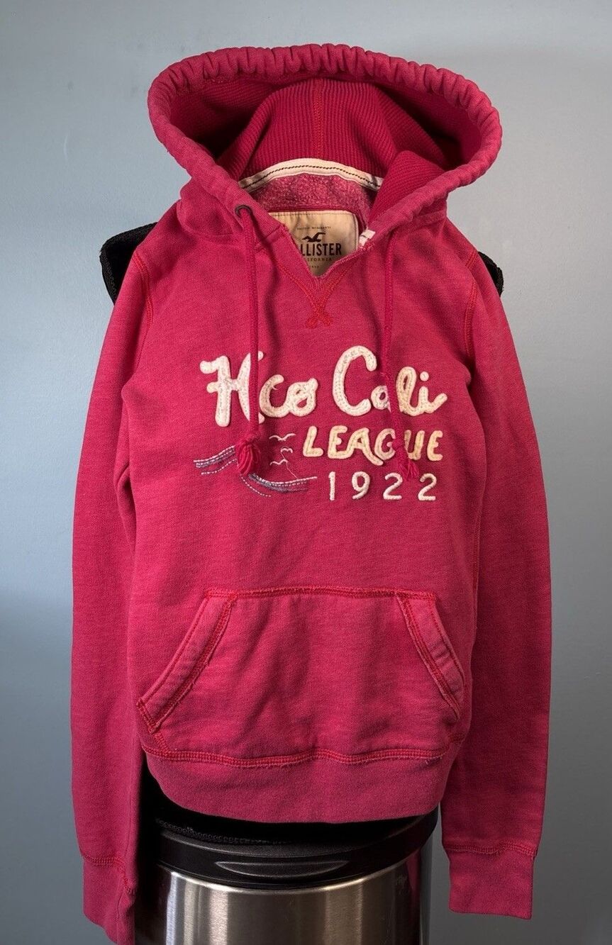 Hollister California Pink Pullover Hoodie So Cal League 1922 Logo (Women’s S)